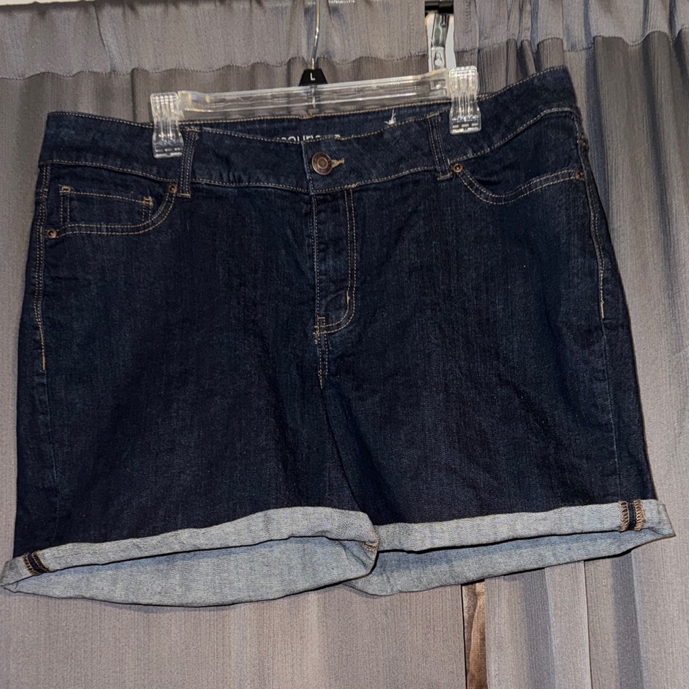 Maurices Indigo Jean Shorts with Rolled Hem